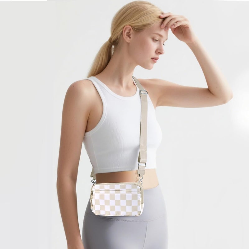 NEWROGENG Checkered WristleWallets for Women, RFID Wallet Crossbody with 4 Zippers, Credit Card Holder Cell Phone Organizer - Image 3